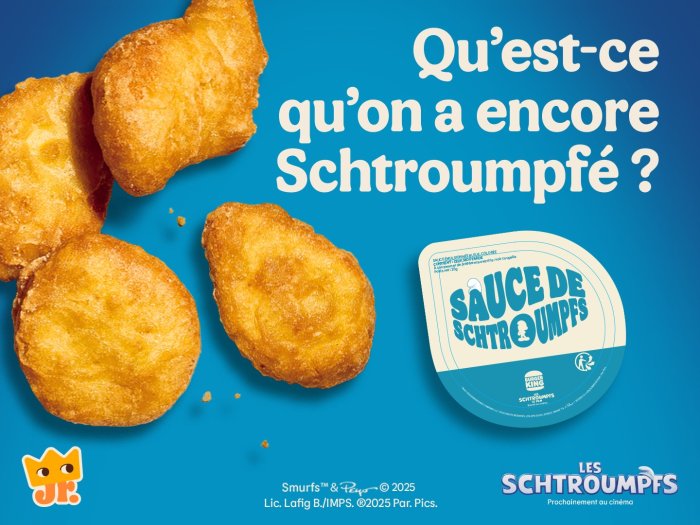 Si tu n'aimes pas le Quick aux étoiles de shérif, peut-être aimeras-tu le Burger King à la sauce Schtroumpf