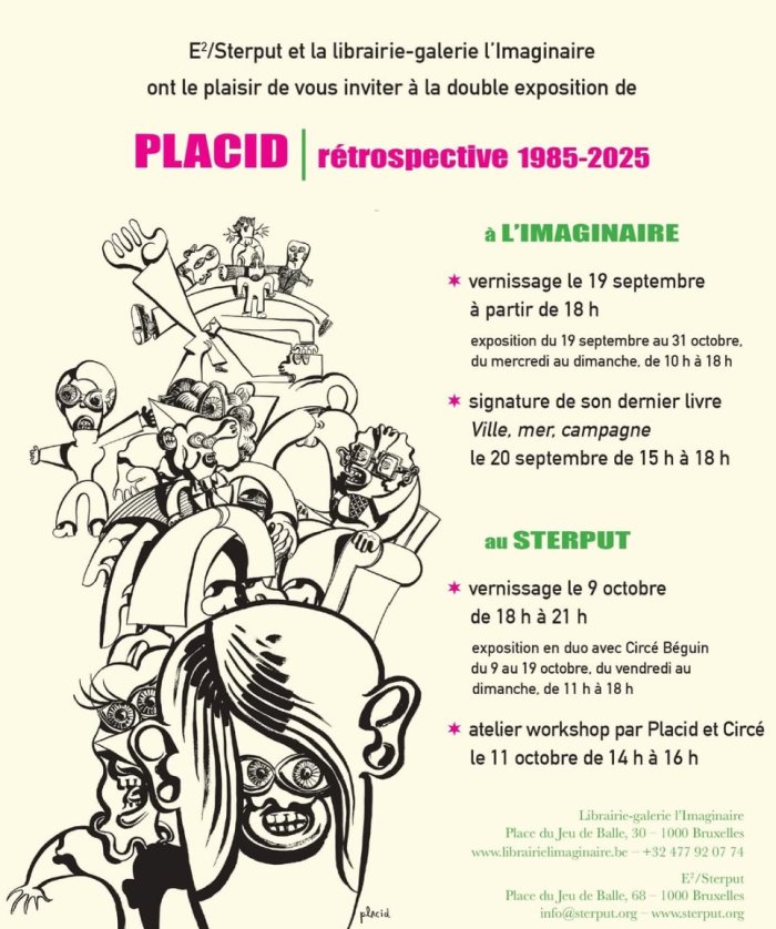 Exposition Placid à la librairie L'Imaginaire à Bruxelles