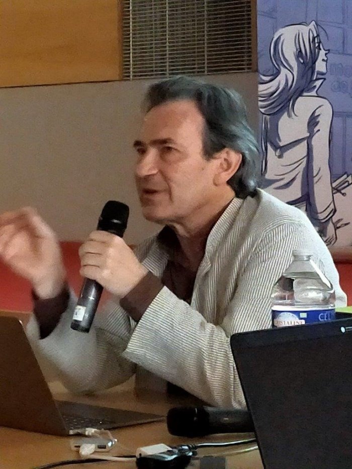 Benoît Peeters et Lorenzo Mattoti au colloque BD & éducation de Blois.