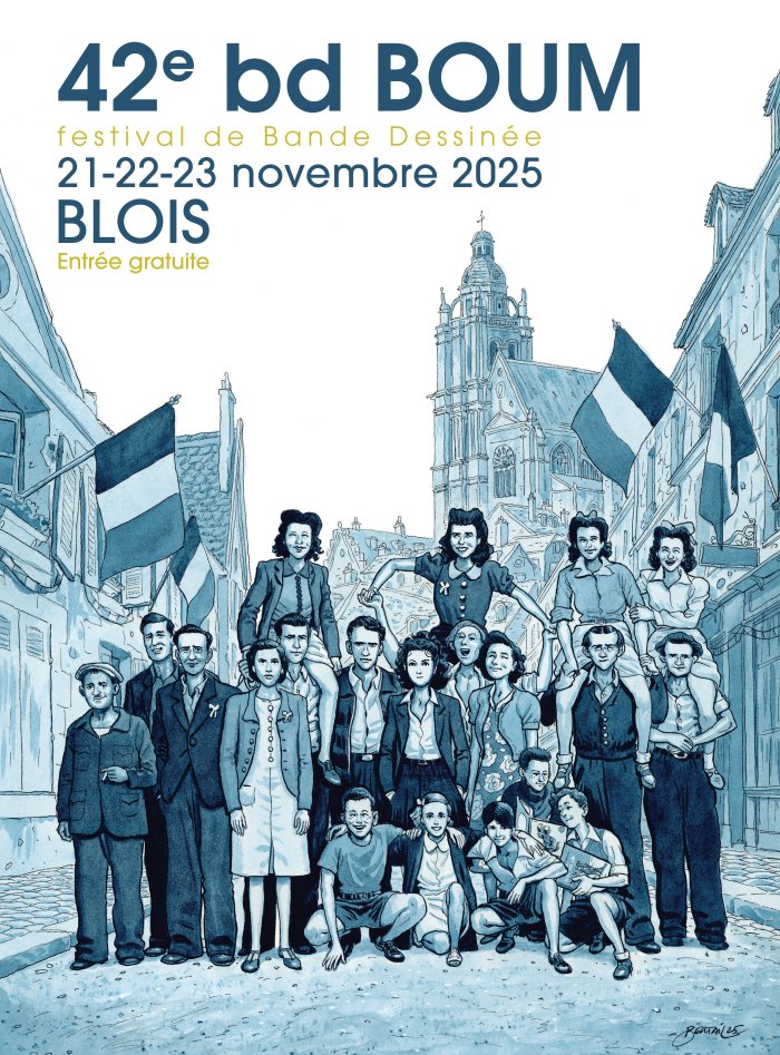 Découvrez la somptueuse affiche réalisée par Dominique Bertail pour le festival BD BOUM de Blois 2025 !