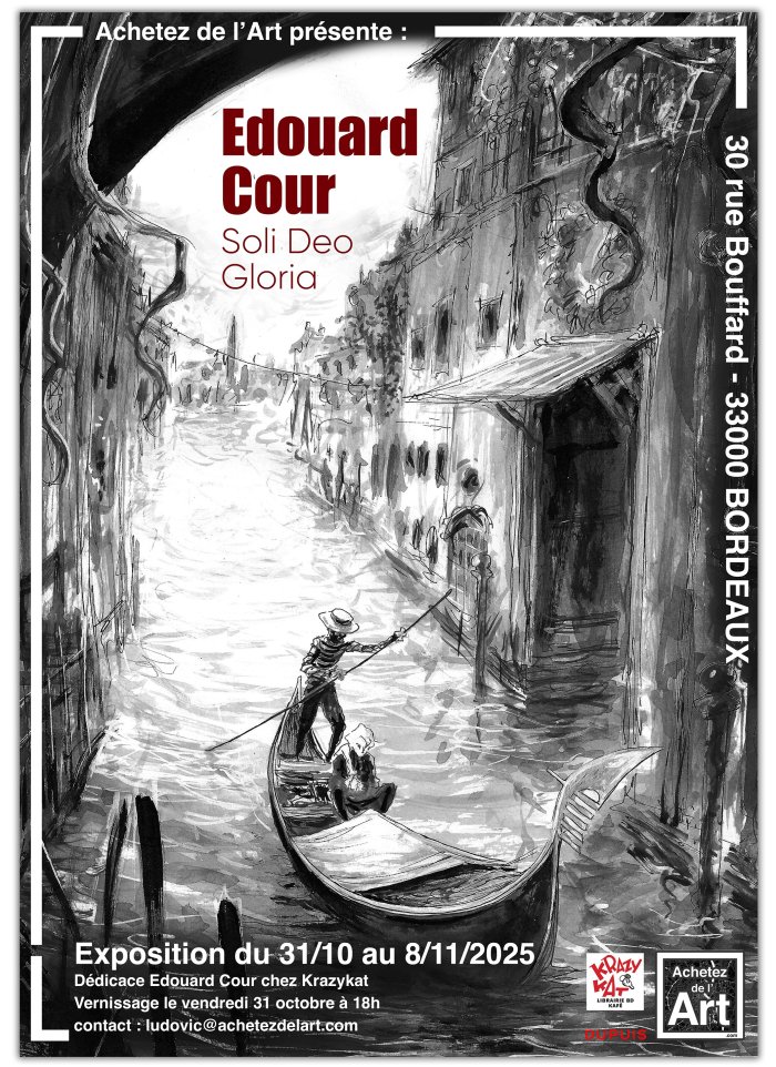 Exposition "Soli Deo Gloria" de Edouard Cour chez Achetez de l'Art Bordeaux