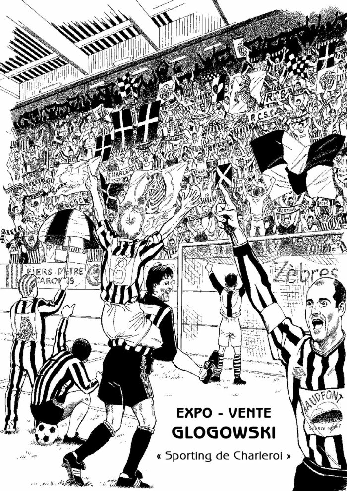 Expo-vente des originaux de la BD "Sporting de Charleroi" par Glogowski (Galerie des bulles originaux BD Charleroi)