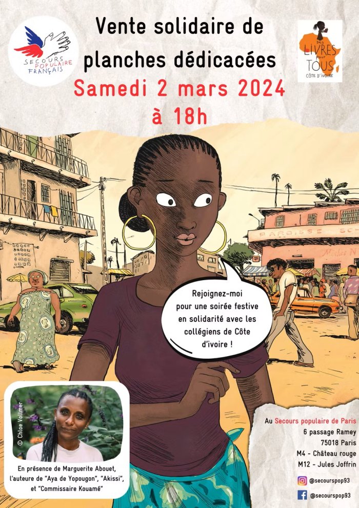 Solidarité en BD : une soirée exceptionnelle avec Marguerite Abouet pour les jeunes de Côte d'Ivoire