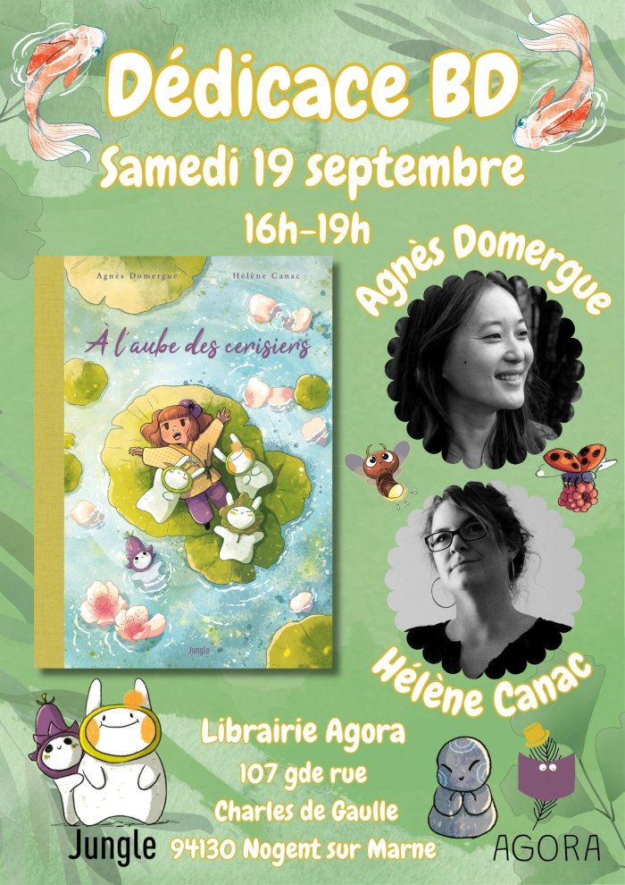 Hélène Canac et Agnès Domergue ("A l'aube de cerisiers") à la librairie Agora (Nogent sur Marne)