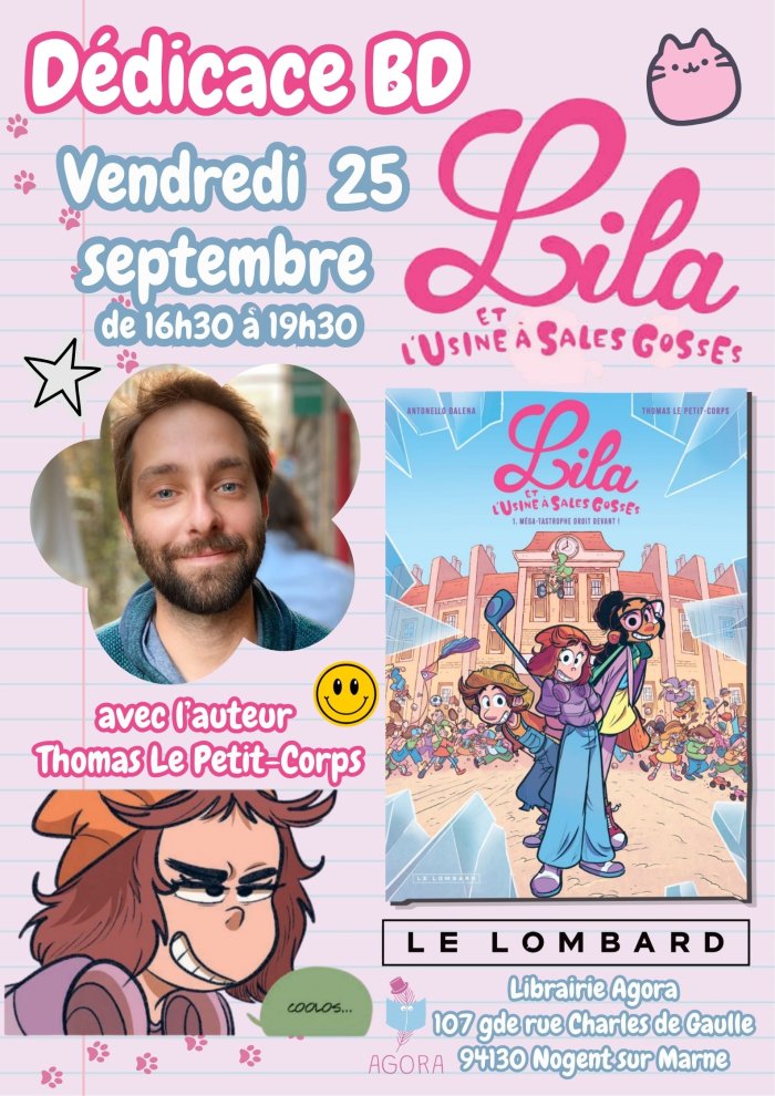 Thomas Le Petit-Corps ("Lila et l'usine à sales gosses") à la librairie Agora (Nogent sur Marne)