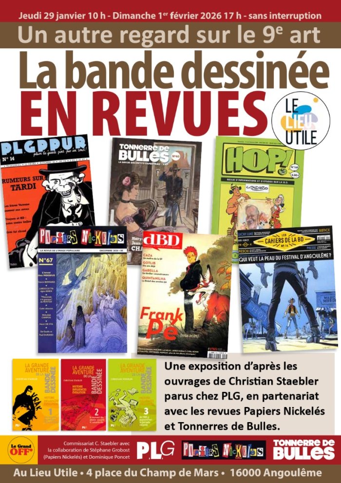 Angoulême 2026 : trois revues historiques au Lieu Utile, centre névralgique du Grand Off