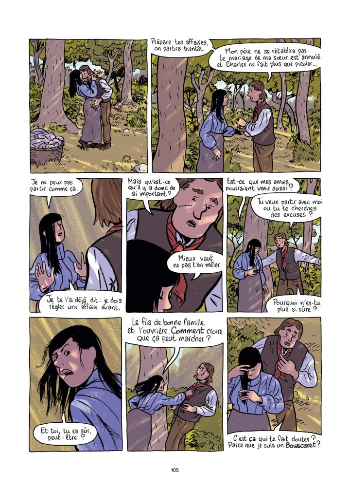Henriette et Hippolyte se retrouvent à l'abri des regards dans un bois. Ils se disputent car Henriette ne veut pas partir immédiatement et doute qu'une relation amoureuse entre eux soit possible.