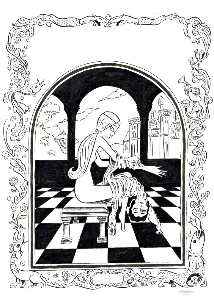 Exposition-Vente Zanzim pour l'album "Peau d'homme" à la galerie Comic Art Factory (Bruxelles)