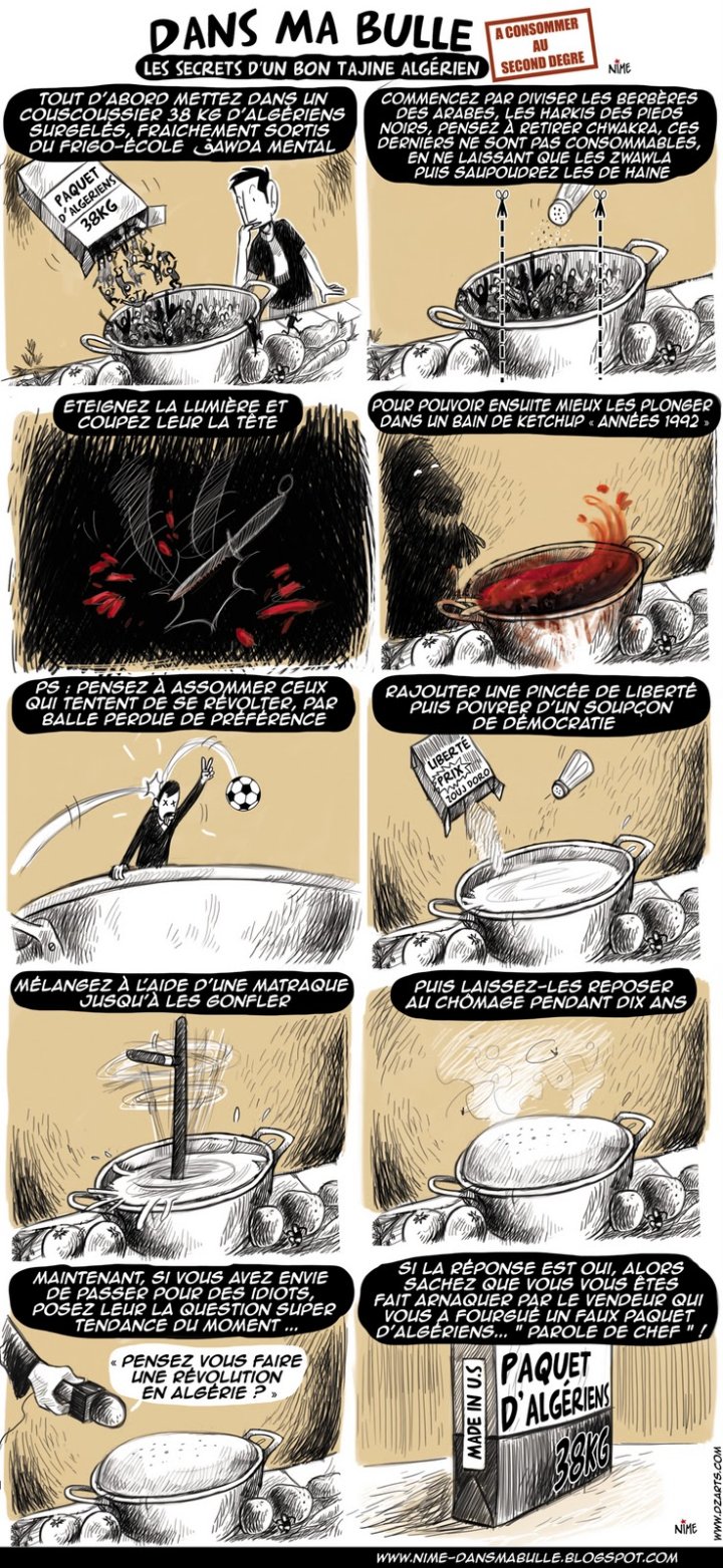 ALGÉRIE : Un an de prison dont trois mois ferme pour le dessinateur de BD Nime.
