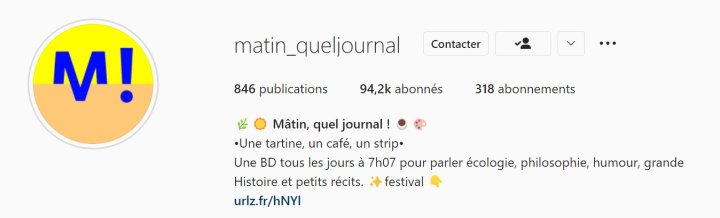 Mâtin, quel journal ! Un compte Instagram qui propose un strip de BD par jour
