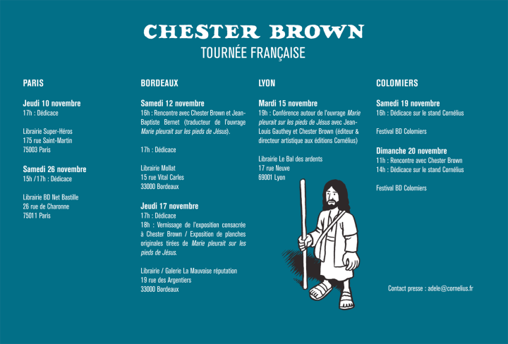 Chester Brown en tournée française pour "Marie pleurait sur les pieds de Jésus"