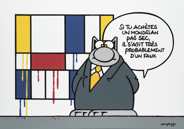 Philippe Geluck et son Chat s'exposent Avenue Matignon (Paris)
