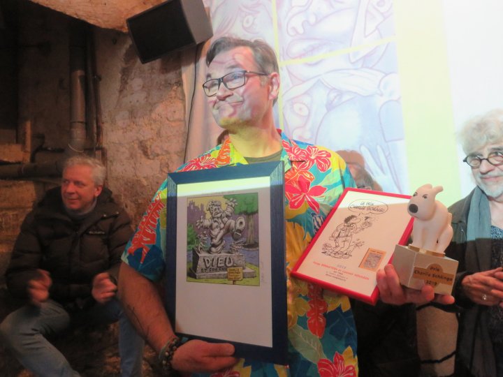 Angoulême 2019 : Prix "Couilles au Cul" pour Jamonyqueso et Prix Charlie Schlingo pour Laurent Houssin et Jorge Berstein.