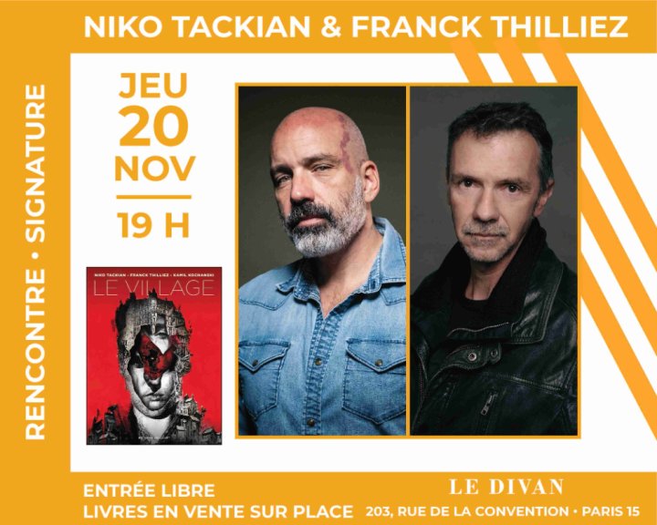 Niko Tackian et Franck Thilliez présente « Le Village » (Librairie Le Divan, Paris)