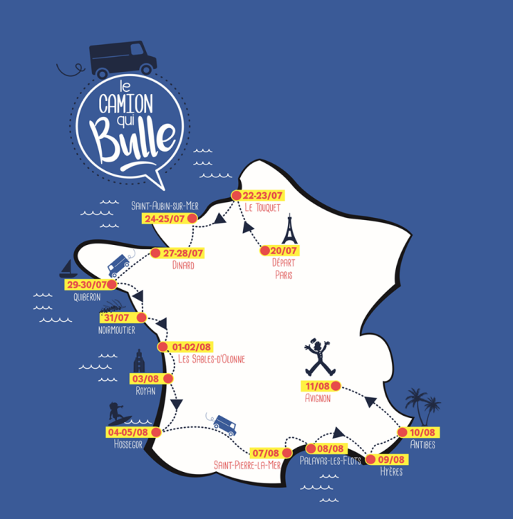 En route pour la plage avec le Camion qui bulle !