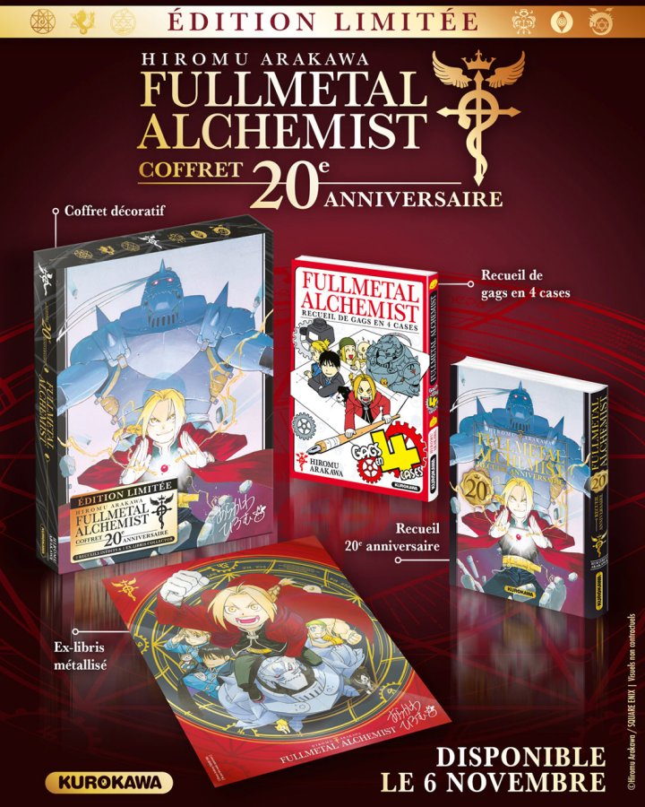 Fullmetal Alchemist, un coffret exceptionnel pour le 20e anniversaire