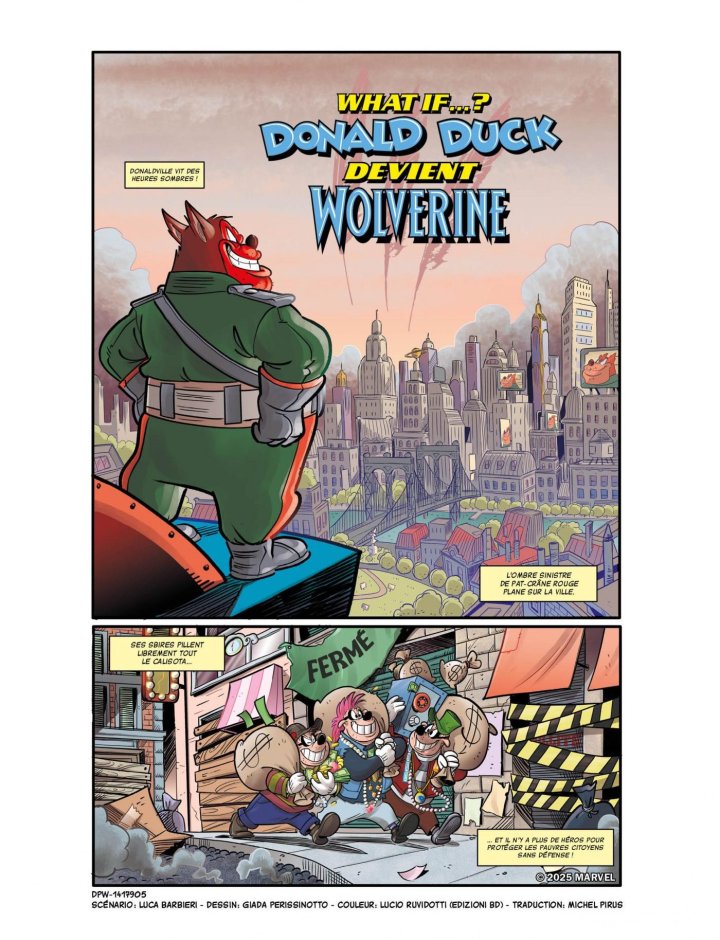 Donald devient Wolverine dans le nouveau Journal de Mickey
