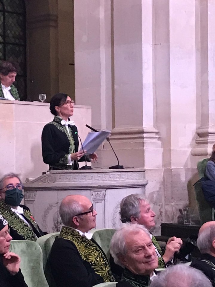 Catherine Meurisse sous la Coupole de l'Institut de France