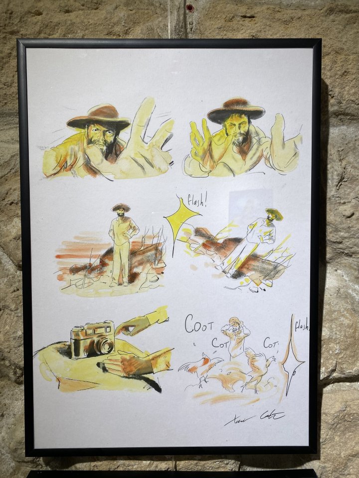 Les planches de "Il déserte" de Xavier Coste et Antoine de Caunes à la galerie Achetez de l'Art de Paris