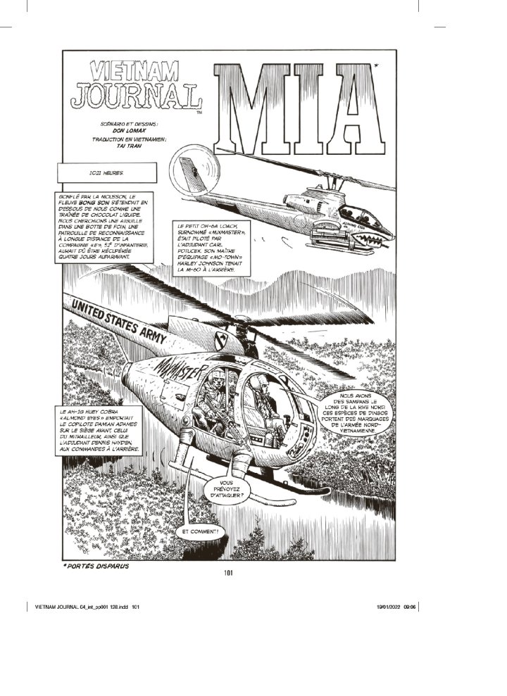 Vietnam Journal T.4 – Portés disparus – par Don Lomax – Delirium
