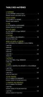 La table des matières de ce volume